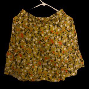 LOFT Petite Floral Tiered Flippy Skirt